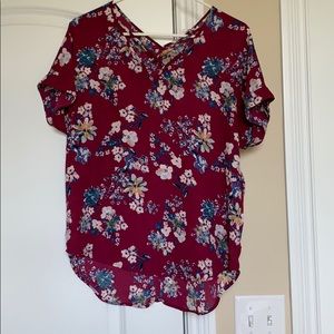 Floral short sleeve blouse